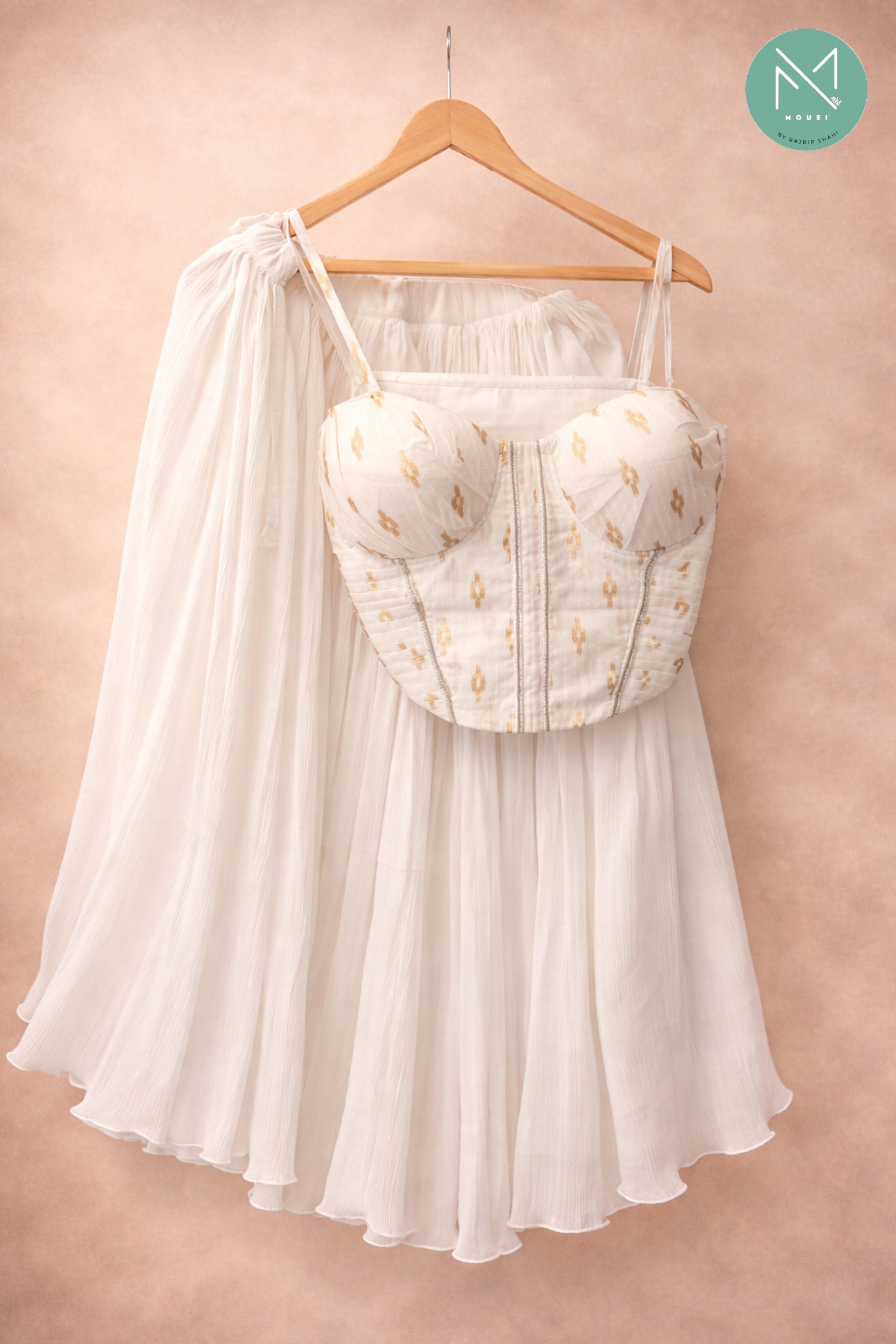 Golden Whisper Corset Skirt Set