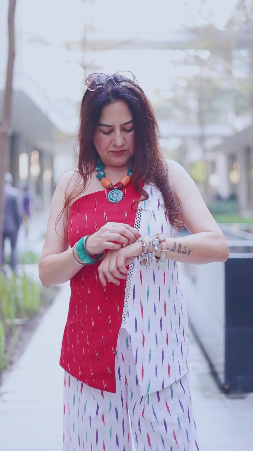 Rangrez Dori Ikkat Kurta